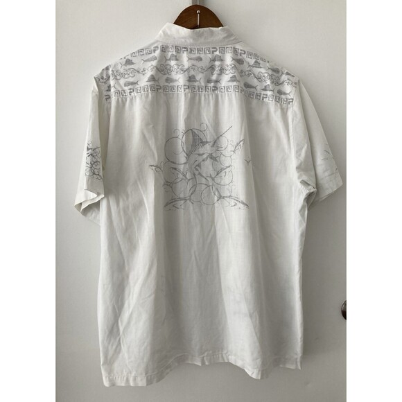 Pelagic Mens Shirt Extra Large Button Up Reverse Print Camp Marlin Fish Resort - Picture 1 of 9